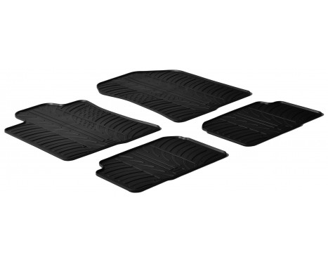 Rubber mats suitable for Toyota Corolla Verso 2004-2009 (T-Design 4-piece + mounting clips)