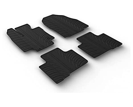 Rubber mats suitable for Toyota Highlander incl. Hybrid 2021- (T-Design 4-piece + mounting clips)