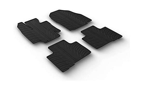 Rubber mats suitable for Toyota Highlander incl. Hybrid 2021- (T-Design 4-piece + mounting clips)