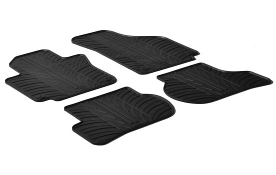 Rubber mats suitable for Volkswagen Golf V,VI Plus 2009- (T-Design 4-piece + mounting clips)