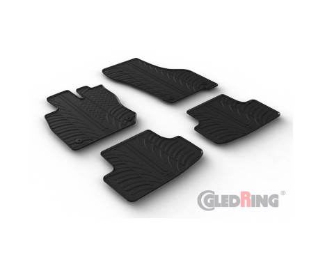 Rubber mats suitable for Volkswagen Golf VIII eTSI 2020 - (T profile 4-piece)