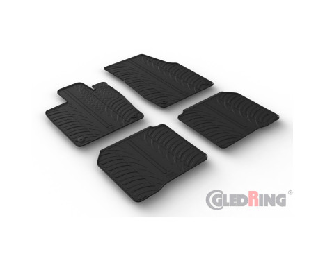 Rubber mats suitable for Volkswagen ID.7 & ID.7 Tourer 2023- (T profile 4-piece + mounting clips)