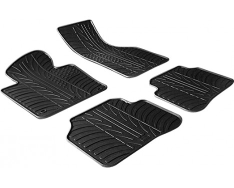 Rubber mats suitable for Volkswagen Passat 3C 2005-2011 (T-Design 4-piece + mounting clips)