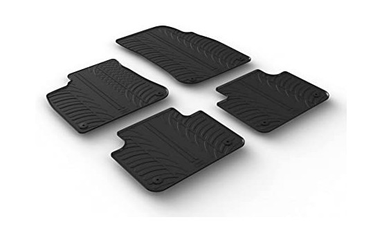 Rubber mats suitable for Volkswagen Touareg 5/2018- (T-Design 4-piece + mounting clips)