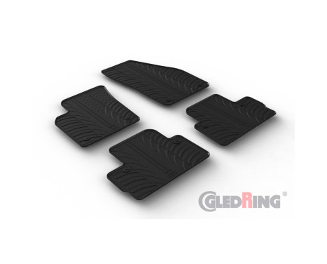 Rubber mats suitable for Volvo C30 2006-2013 (T profile 4-piece + mounting clips), Image 2