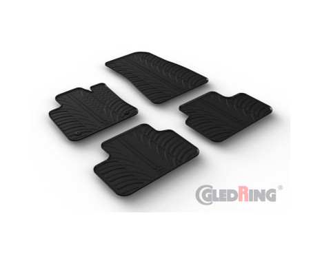 Rubber mats suitable for Volvo C40 Recharge 2021- (T-Design 4-piece + mounting clips), Image 2
