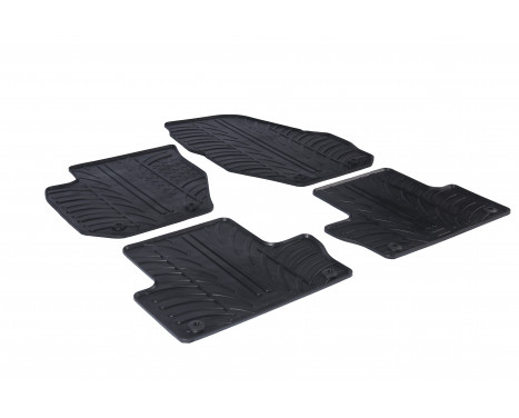 Rubber mats suitable for Volvo XC60 2008- (T-Design 4-piece + mounting clips)