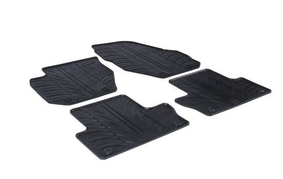 Rubber mats suitable for Volvo XC60 2008- (T-Design 4-piece + mounting clips)