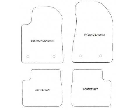 Velor Car Mats for Alfa Romeo Giulietta 2016- 4-piece, Image 2