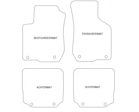 Velor Car Mats for Audi A3 1996-2003 4-piece, Image 2