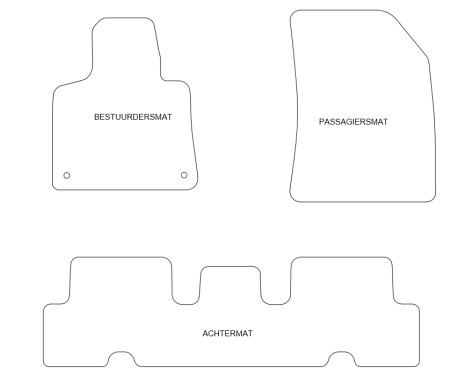 Velor Car Mats for Citroen C4 Picasso 2013- 3-piece, Image 2