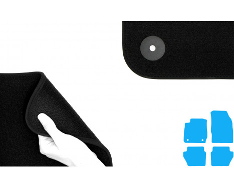 Velor Car Mats for Ford Fiesta 2012- 4-piece, Image 3