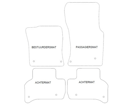 Velor Car Mats for Jaguar XE 2015- 4-piece, Image 2