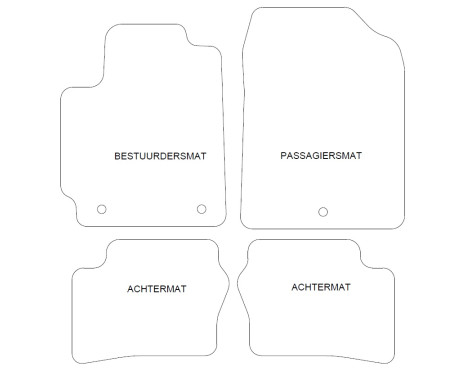 Velor Car Mats for Kia Picanto 2017-2019 4-part, Image 2