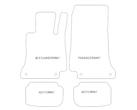 Velor Car Mats for Mercedes-Benz E-Class Coupe C238 2016- 4-piece, Image 2