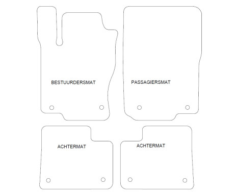 Velor Car Mats for Mercedes-Benz GLE W166 2015- 4-piece, Image 2