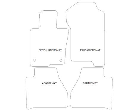 Velor Car Mats for Mercedes-Benz X-Class 470 2017- 4-piece, Image 2