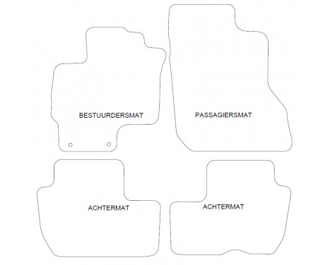 Velor Car Mats for Mitsubishi Outlander PHEV 2013 - 4 pieces, Image 2