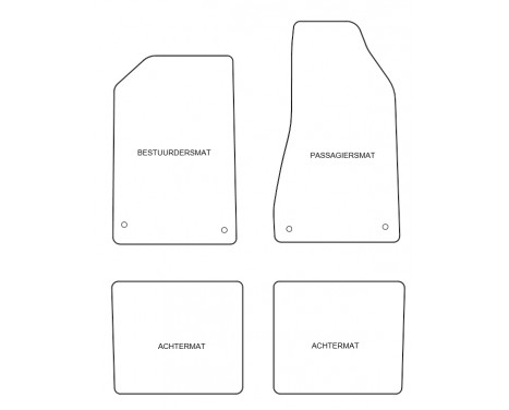 Velor car mats suitable for Audi 80 1978-1986 4-piece, Image 2