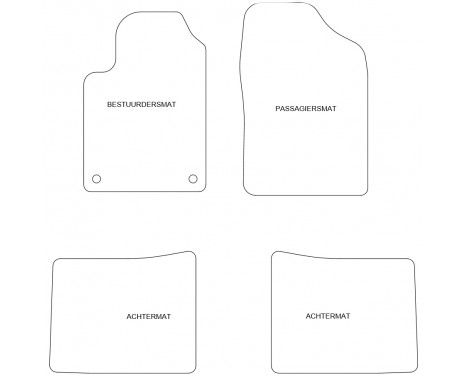 Velor car mats suitable for Citroen Berlingo 1996-2003 4-piece, Image 2