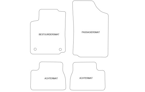 Velor car mats suitable for Citroen C3 2002-2009 4-piece, Image 2