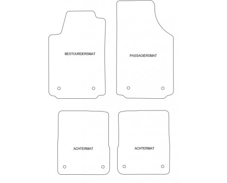 Velours car mats Audi A2 2000-2005 4-part, Image 2