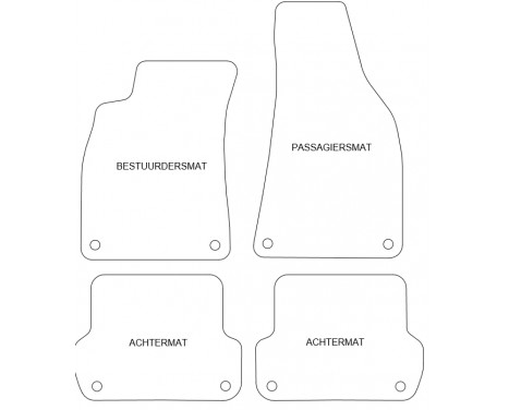 Velours car mats Audi A4 2001-2005 4-part, Image 2