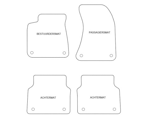 Velours car mats Audi A8 2011- 4-parts, Image 2