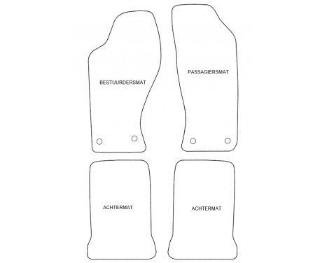 Velours car mats Audi Ur-Quattro 20V 1988-1991 4-part, Image 2