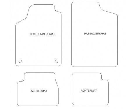 Velours car mats Daihatsu Charade 1998-4-part, Image 2