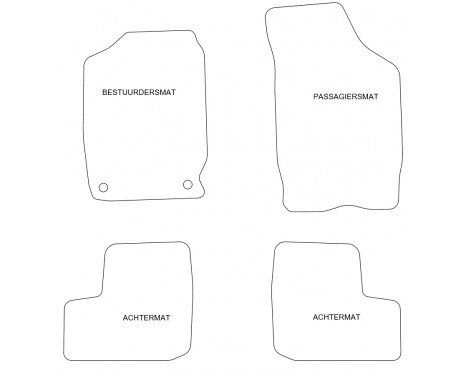 Velours car mats Daihatsu Cuore L701 1999-2007 4-piece, Image 2