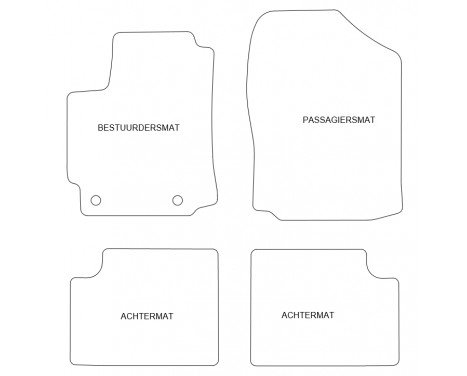 Velours car mats Daihatsu Sirion II 2005-2011 4-piece, Image 2