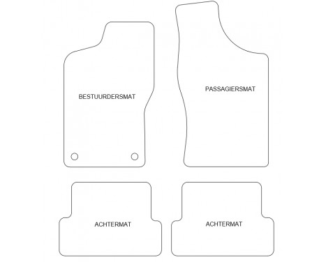 Velours car mats Fiat Cinquecento 1993 4-piece, Image 2