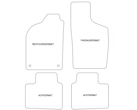 Velours car mats Fiat Punto 1993-2000 4-piece, Image 2