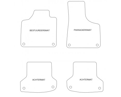 Velours Car Mats for Audi A3 2003-2012 4-piece, Image 3