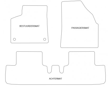 Velours Car Mats for Chevrolet Tacuma 2001-2007 3-piece, Image 2