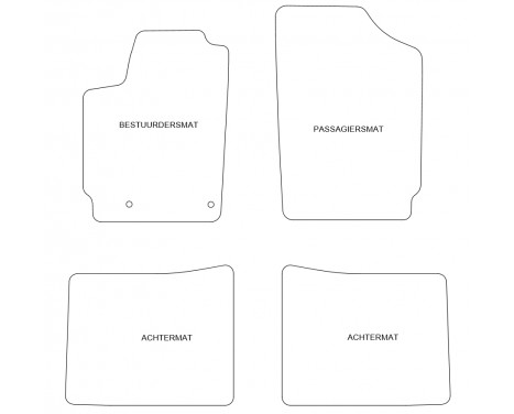 Velours Car Mats for Citroen Berlingo 2004-2008 set 4-pcs, Image 2