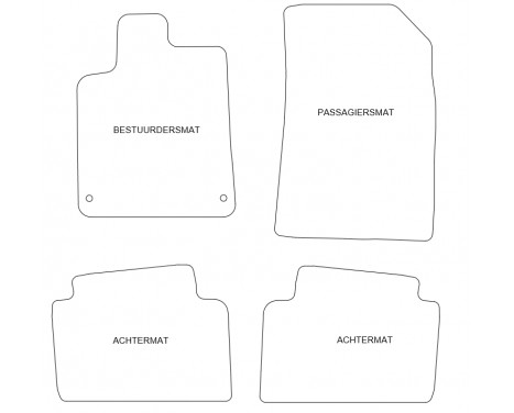 Velours Car Mats for Citroen C5 2002-2007 4-piece, Image 2
