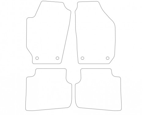 Velours car mats Skoda Roomster 2006-2012 4-piece, Image 2