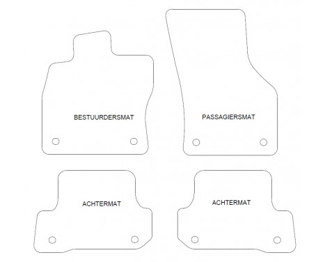 Velours car mats suitable for Audi A3 3-drs/Cabrio 2012- 4-, Image 2