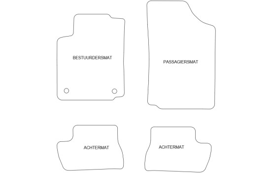 Velours car mats suitable for Citroen C2 2002-2009 4-piece, Image 3
