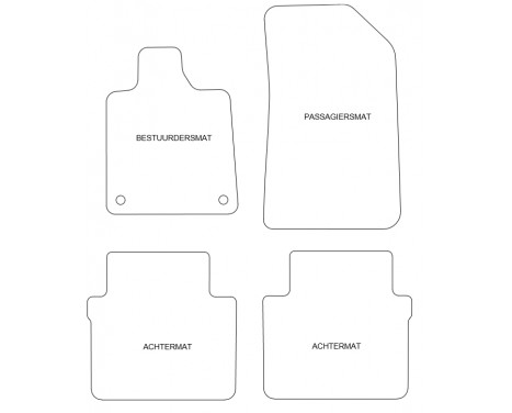 Velours car mats suitable for Citroen C6 2007- 4-piece, Image 2