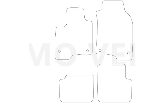 Velours car mats suitable for Fiat Panda 2020 - 4-piece, Image 2