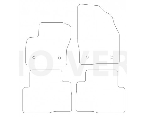 Velours car mats suitable for Ford Kuga 2013-2016 4-piece, Image 2