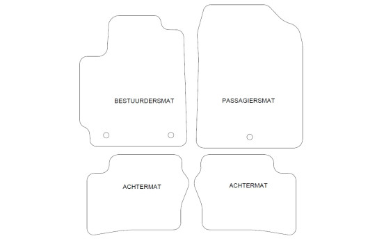 Velours car mats suitable for Kia Picanto 2017-2019 4-piece, Image 2