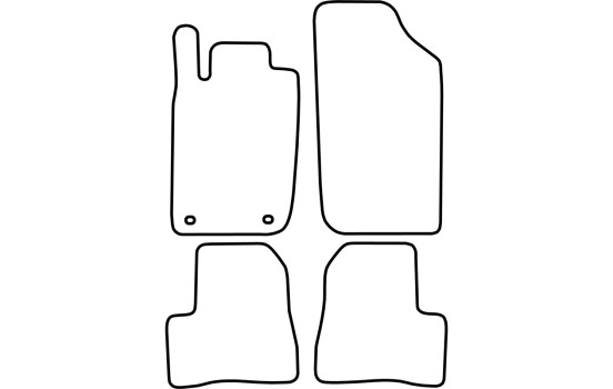 Velours car mats suitable for Peugeot 206 1998-2005 4-piece, Image 3