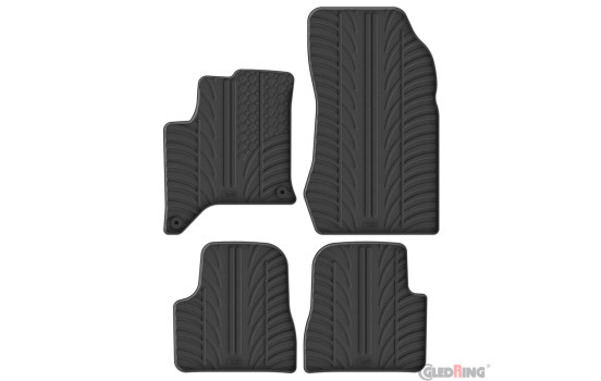 Gledring Rubber mats suitable for Lancia Ypsilon (L21) MHEV 2024- (T profile 4-piece + mounting clips