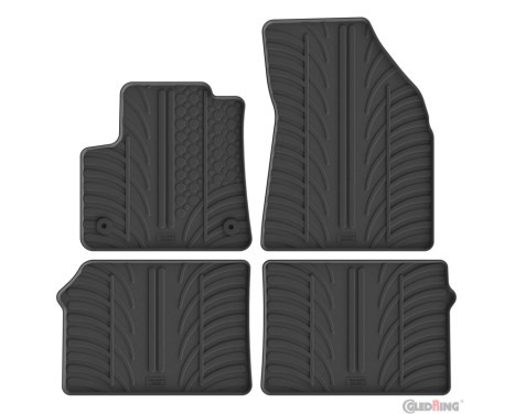 Gledring Rubber mats suitable for Opel e-Frontera (EV) 2025- (T profile 4-piece + mounting clips)
