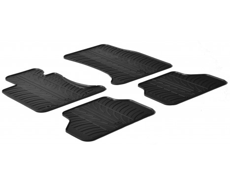 Rubber mats suitable for BMW 5 series E60/E61 2004-2010 (T-Design 4-piece + mounting clips)