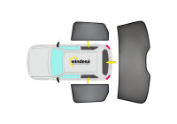 SunClip Visibility & Sun Protection suitable for Volkswagen T-Cross 2019-